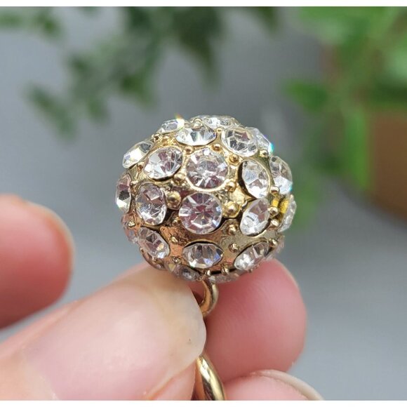 Guess Gold Tone Clear Rhinestone Heart Bow Dangle Charm Chain Link Bracelet B1A - Picture 11 of 11